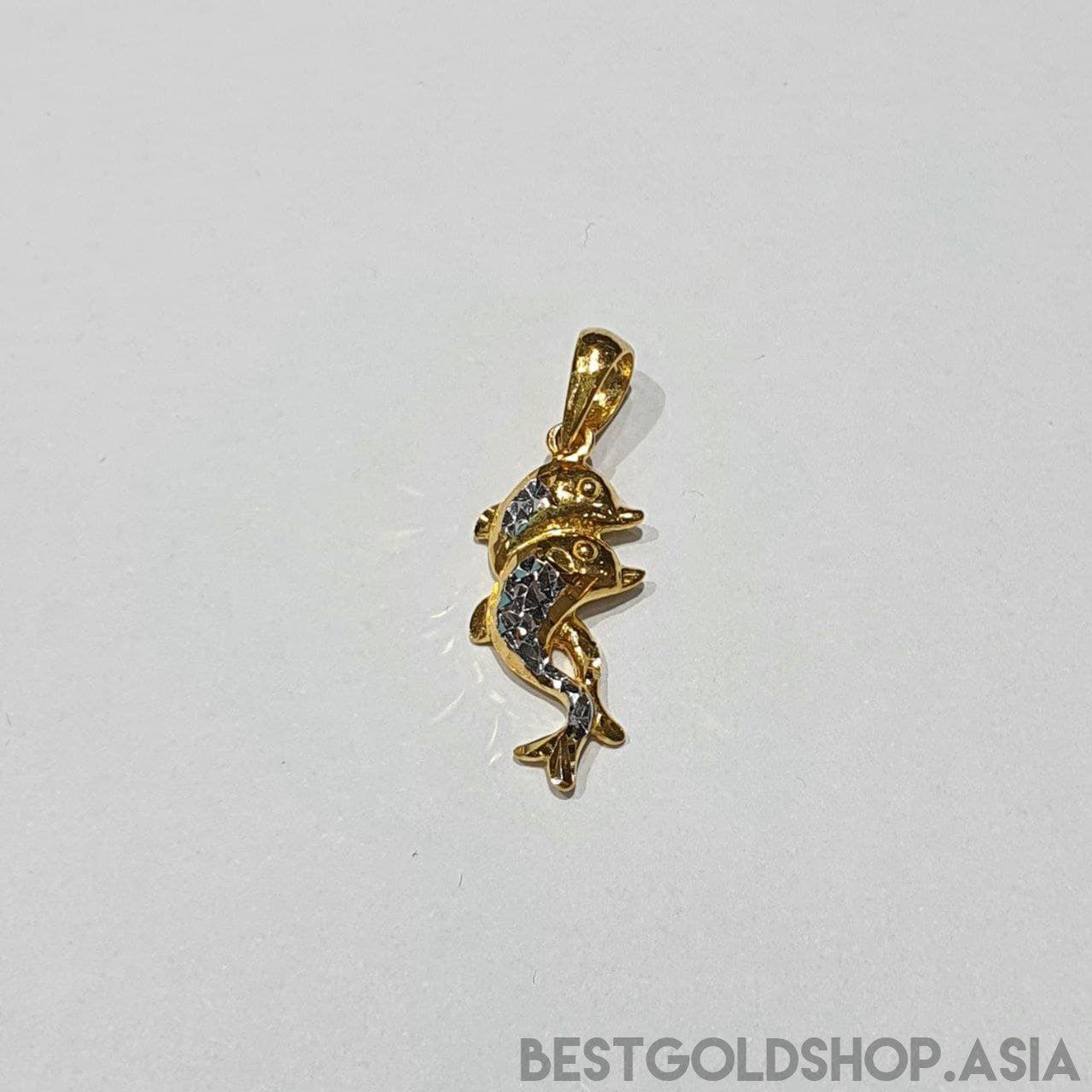 22k / 916 Gold Dolphin Pendant 2 Colour-916 gold-Best Gold Shop