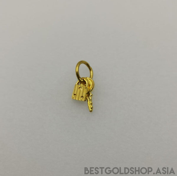 22k / 916 Gold Key and Lock Pendant-916 gold-Best Gold Shop