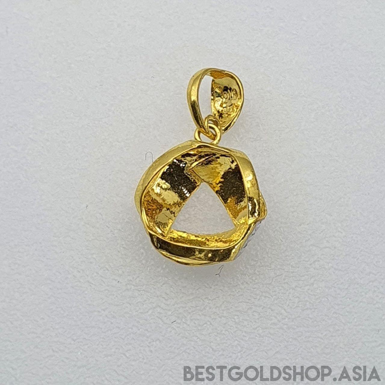 22k / 916 Gold Ribbon Pendant 2 Colour-916 gold-Best Gold Shop