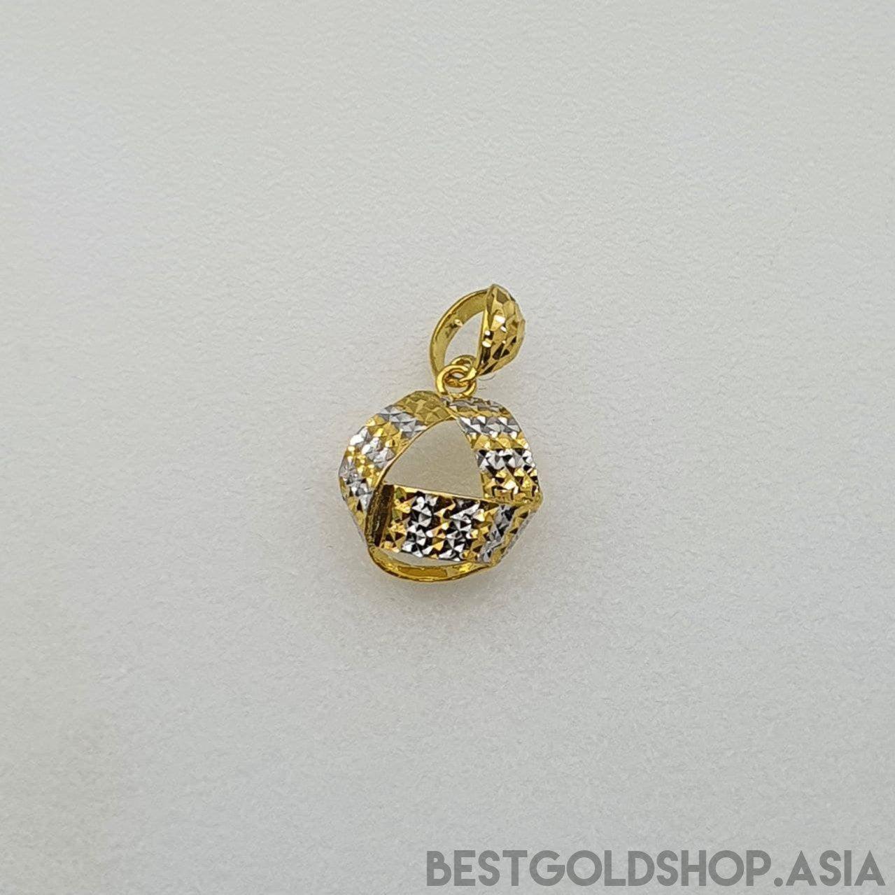 22k / 916 Gold Ribbon Pendant 2 Colour-916 gold-Best Gold Shop