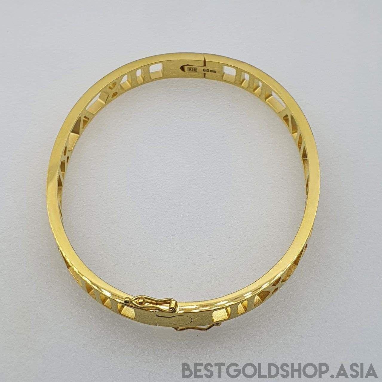 22k / 916 Gold Roman numeral Bangle-916 gold-Best Gold Shop