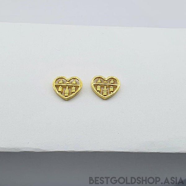 22k / 916 Gold abacus heart earring-916 gold-Best Gold Shop