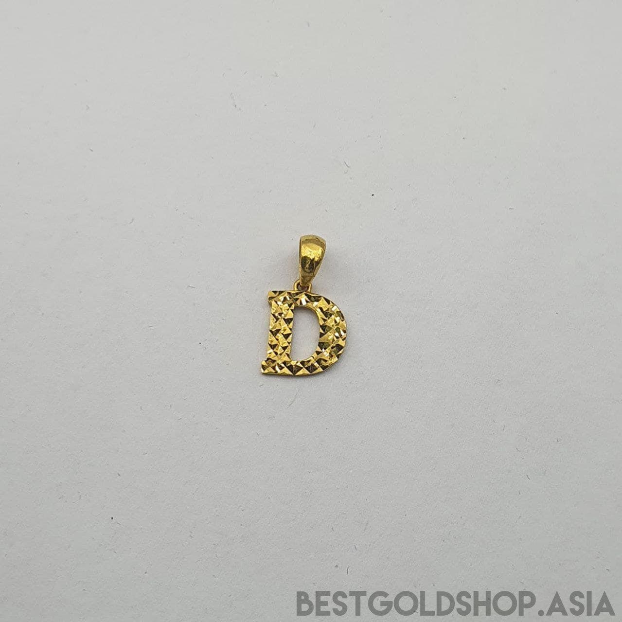 22k / 916 Gold diamond cutting alphabert pendant-916 gold-Best Gold Shop