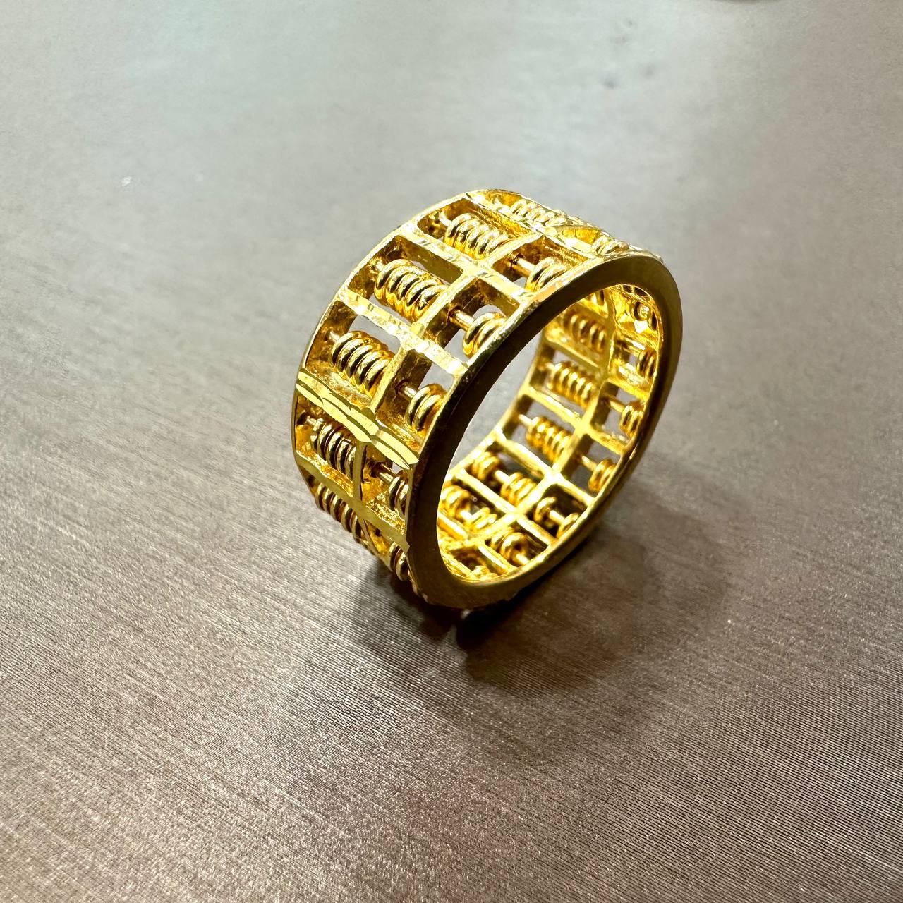 22k / 916 Gold Abacus Ring (Side Smooth Finish)-916 gold-Best Gold Shop