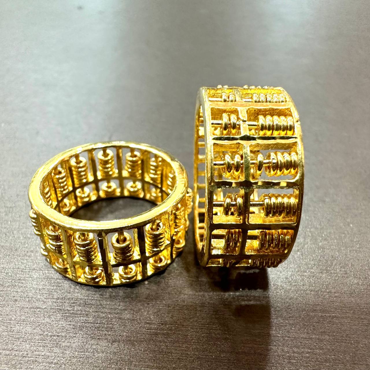 22k / 916 Gold Abacus Ring (Side Smooth Finish) V2-916 gold-Best Gold Shop