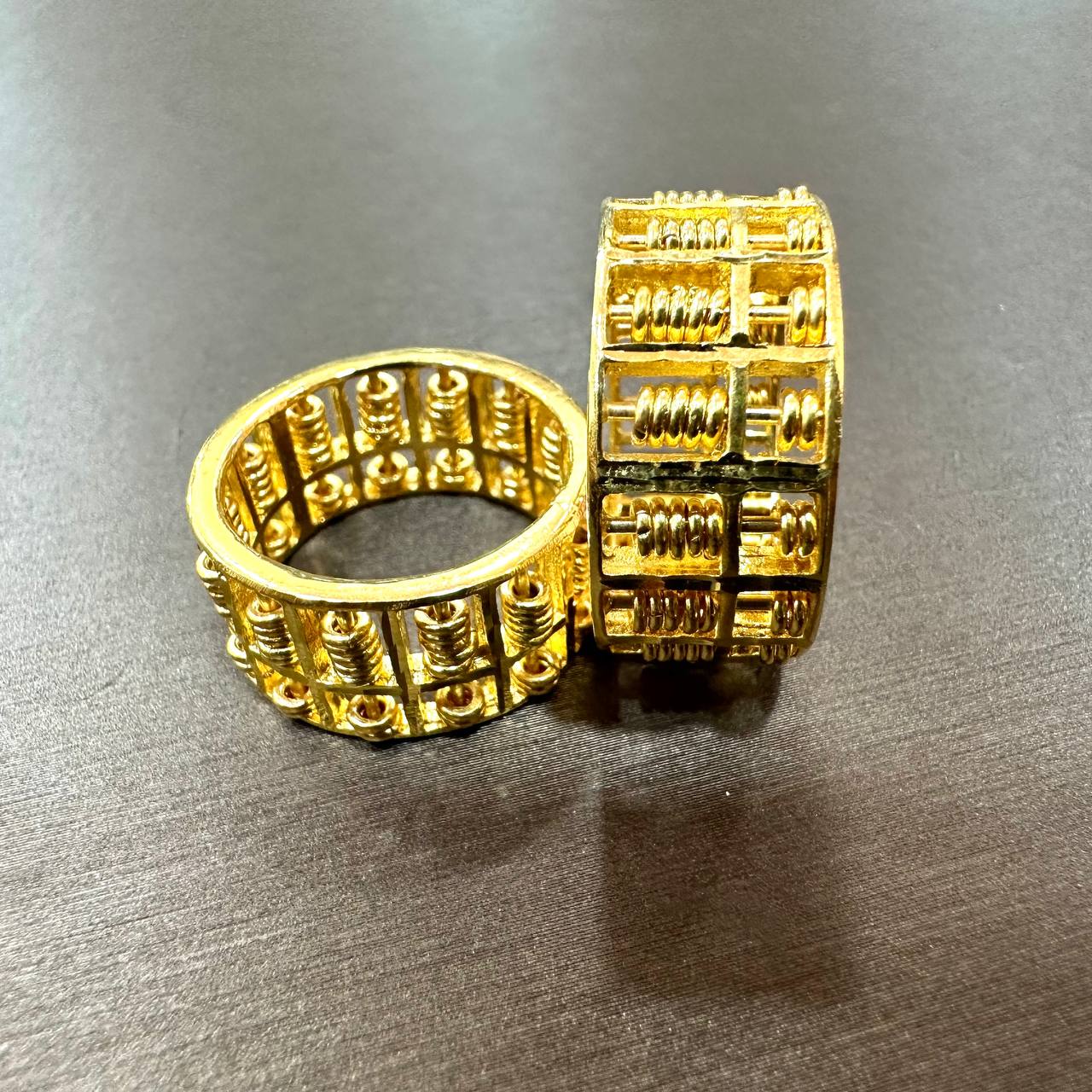 22k / 916 Gold Abacus Ring (Side Smooth Finish) V2-916 gold-Best Gold Shop