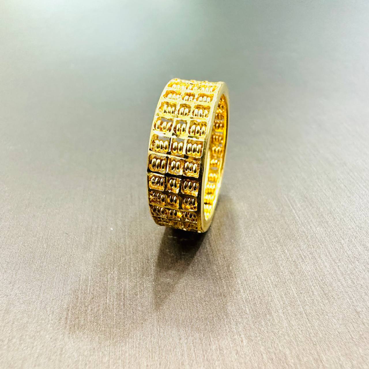 22k / 916 Gold Abacus Ring (Side Smooth Finish) V4-916 gold-Best Gold Shop