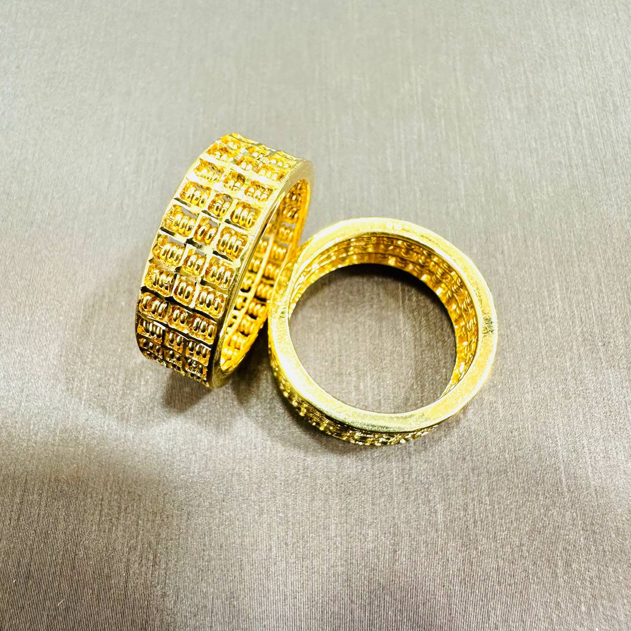 22k / 916 Gold Abacus Ring (Side Smooth Finish) V4-916 gold-Best Gold Shop