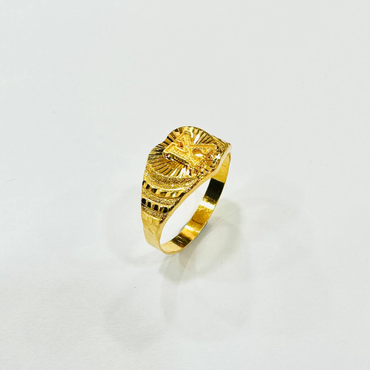 22k / 916 Gold Alphabet Ring Lightweight-916 gold-Best Gold Shop