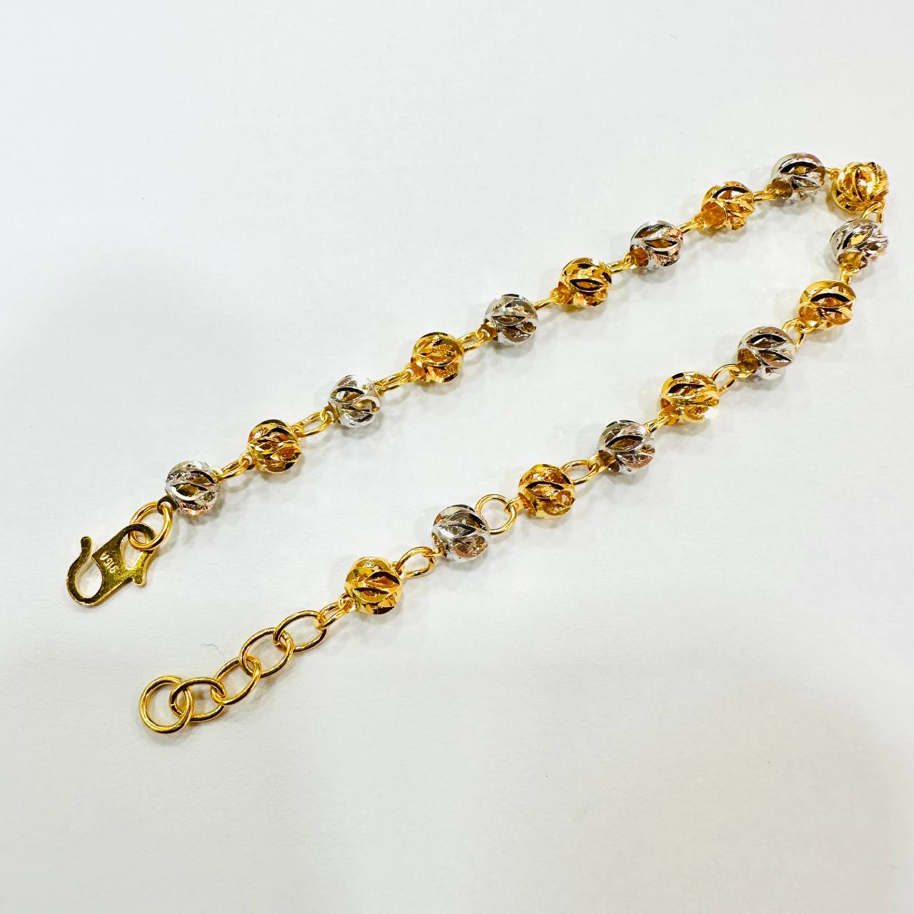 22k / 916 Gold Ball Bracelet V2 (2 Tone)-916 gold-Best Gold Shop