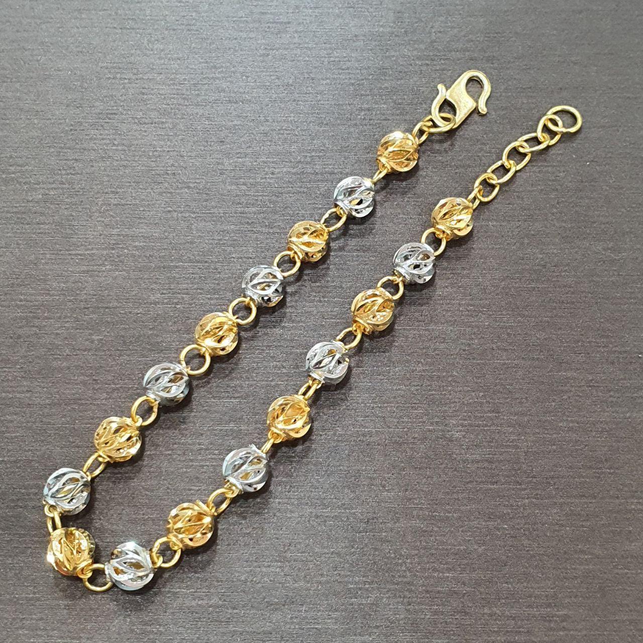 22k / 916 Gold Ball Bracelet V2 (2 Tone)-916 gold-Best Gold Shop