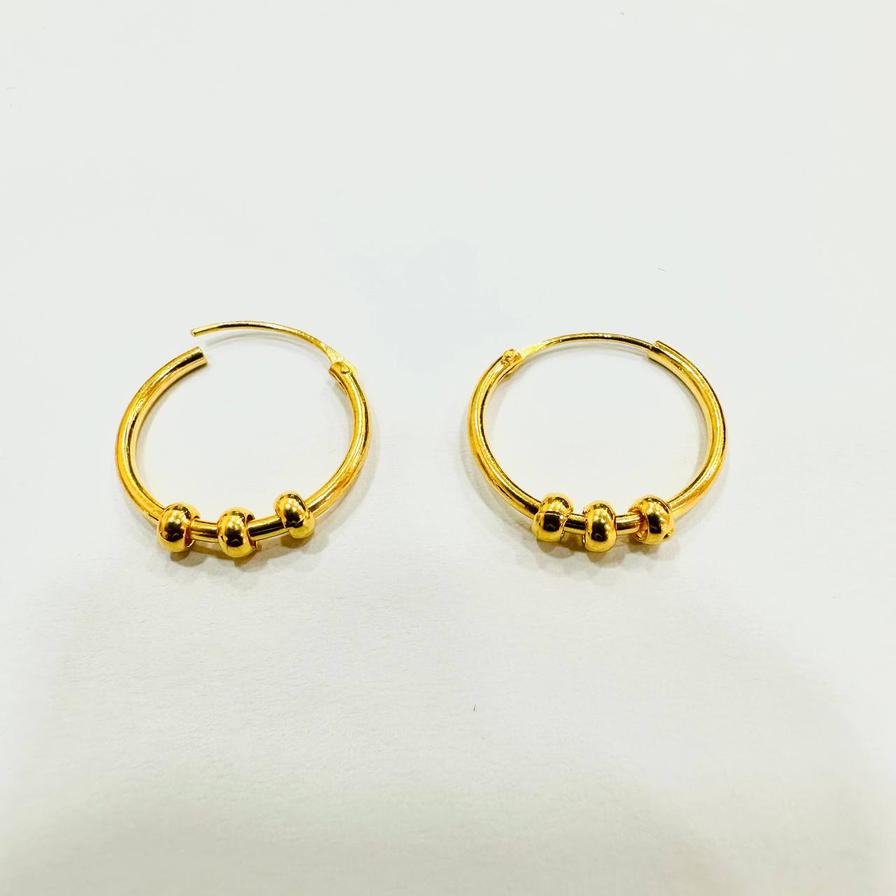 22k / 916 Gold Ball Loop Earring-916 gold-Best Gold Shop