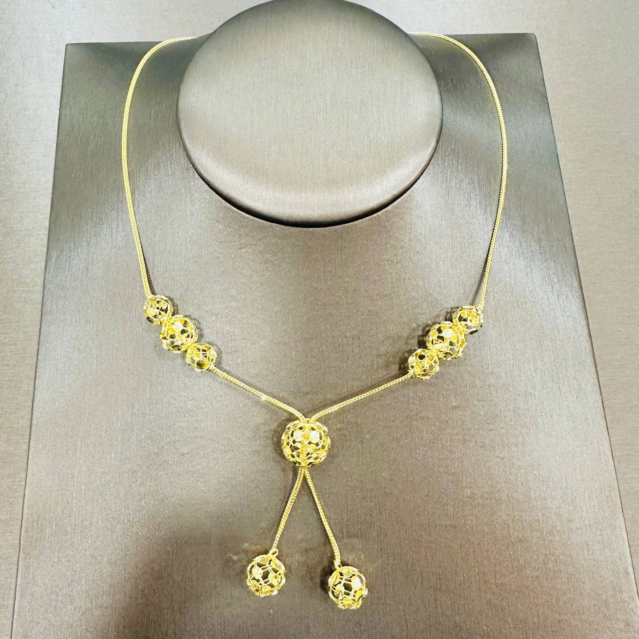 22k / 916 Gold Ball Necklace with Ball Pendant-Necklaces-Best Gold Shop
