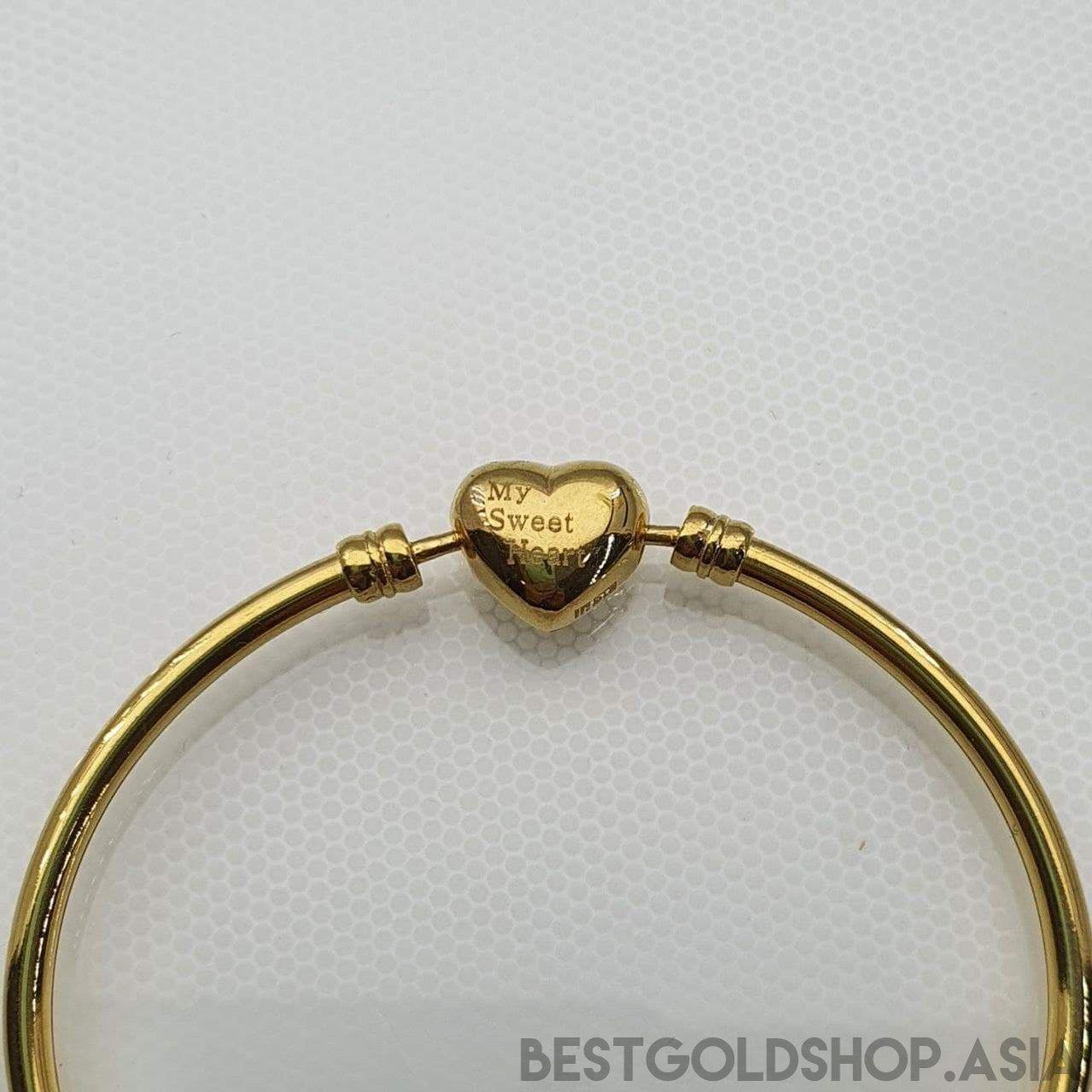 22k / 916 Gold Charm Bangle (Heart Lock) By Best Gold Shop V2-bangle-Best Gold Shop