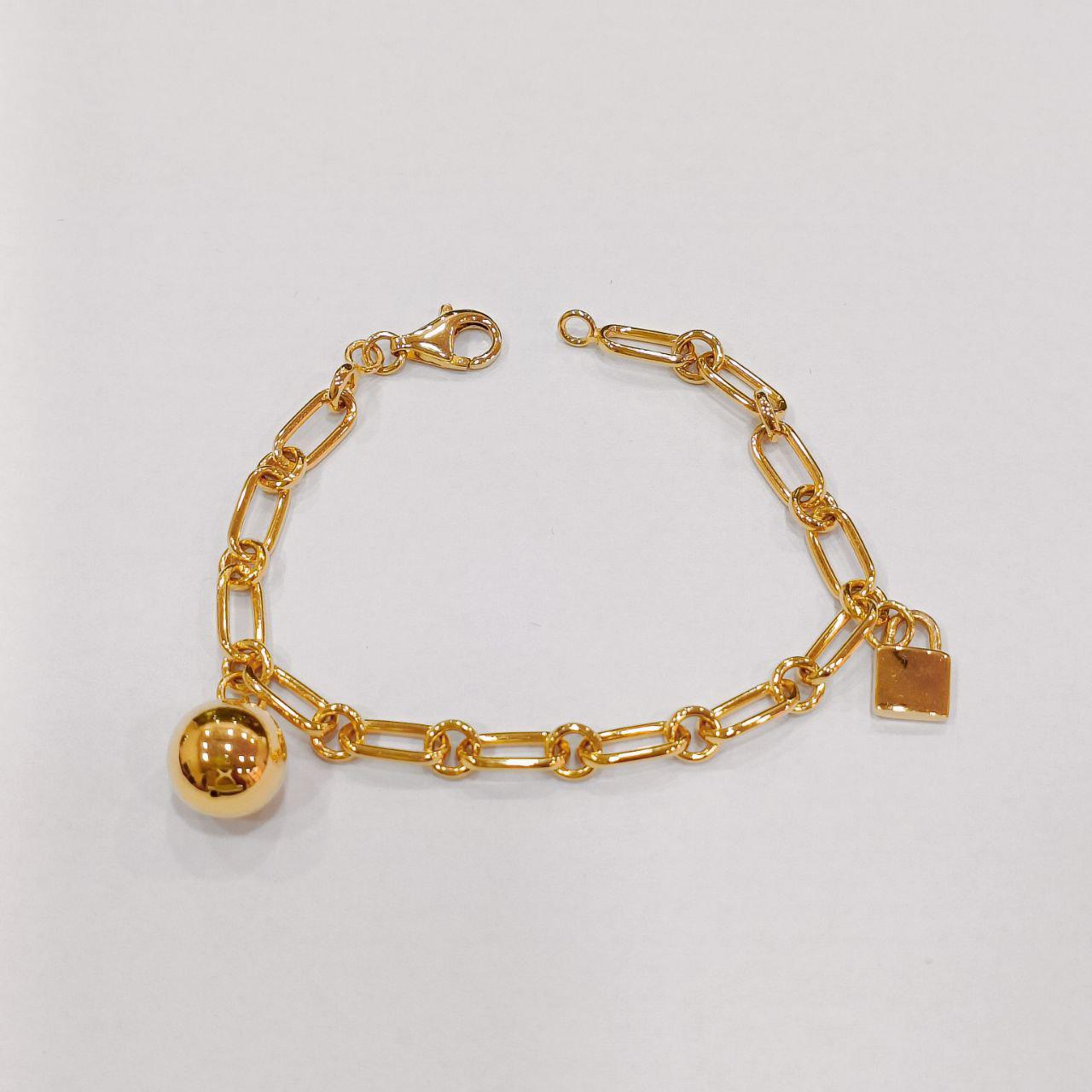22k / 916 Gold Clip design with Ball and Lock bracelet-916 gold-Best Gold Shop