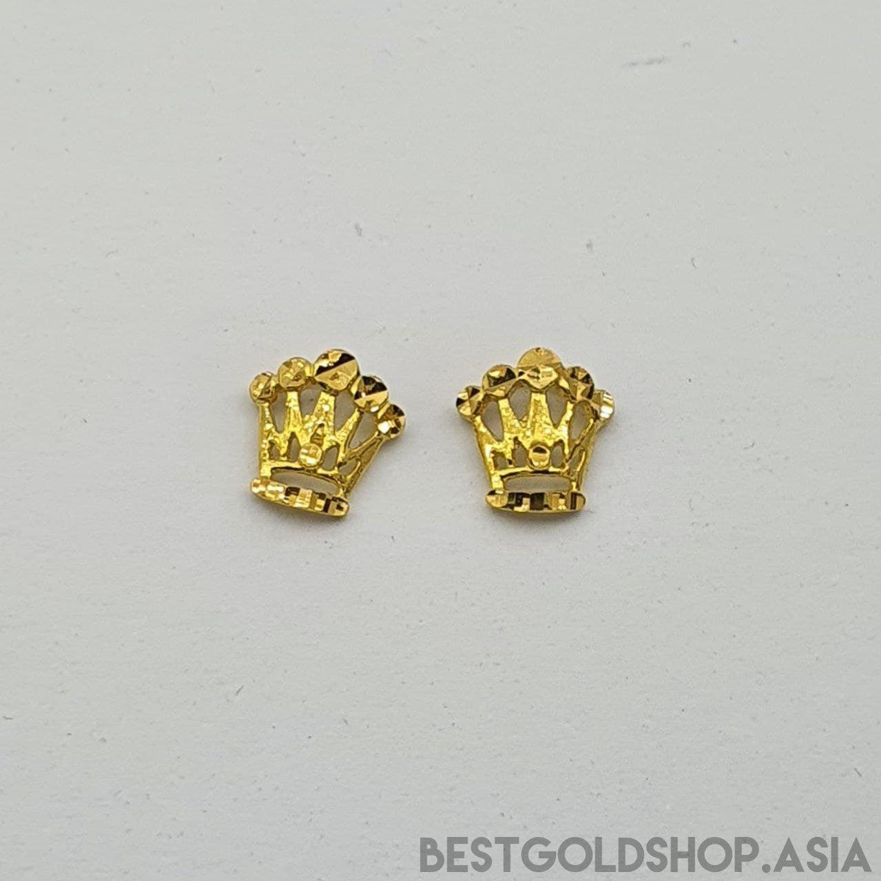 22k / 916 Gold Crown Earring-916 gold-Best Gold Shop