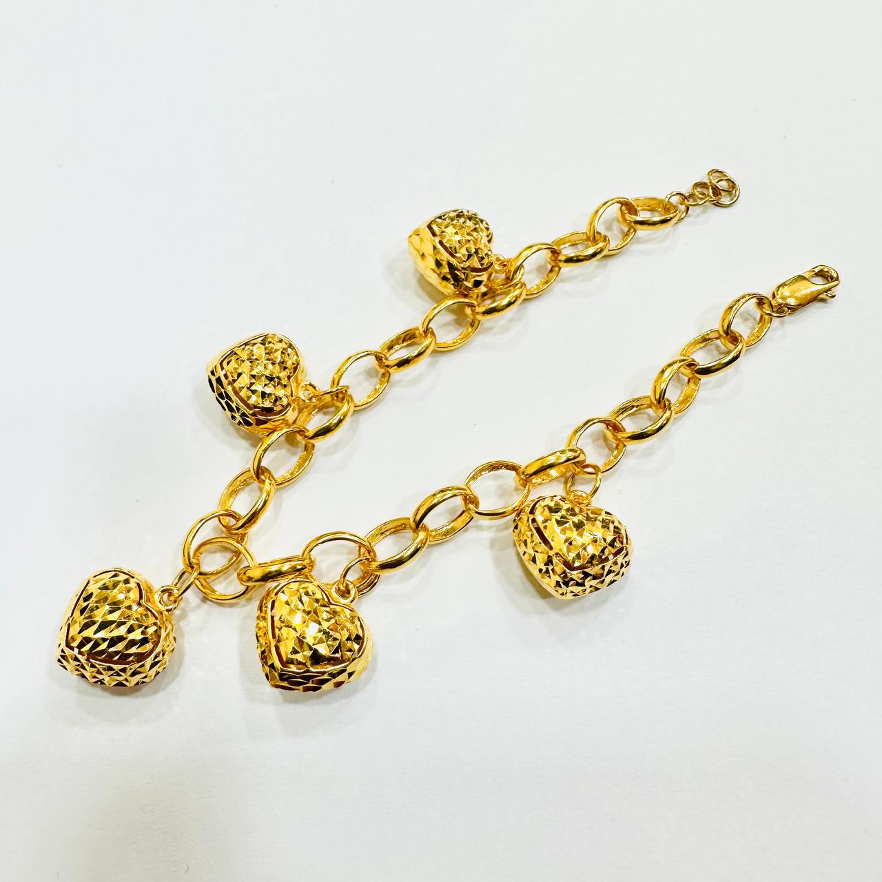 22k / 916 Gold Dangling heart bracelet (big heart) By Best Gold Shop-916 gold-Best Gold Shop