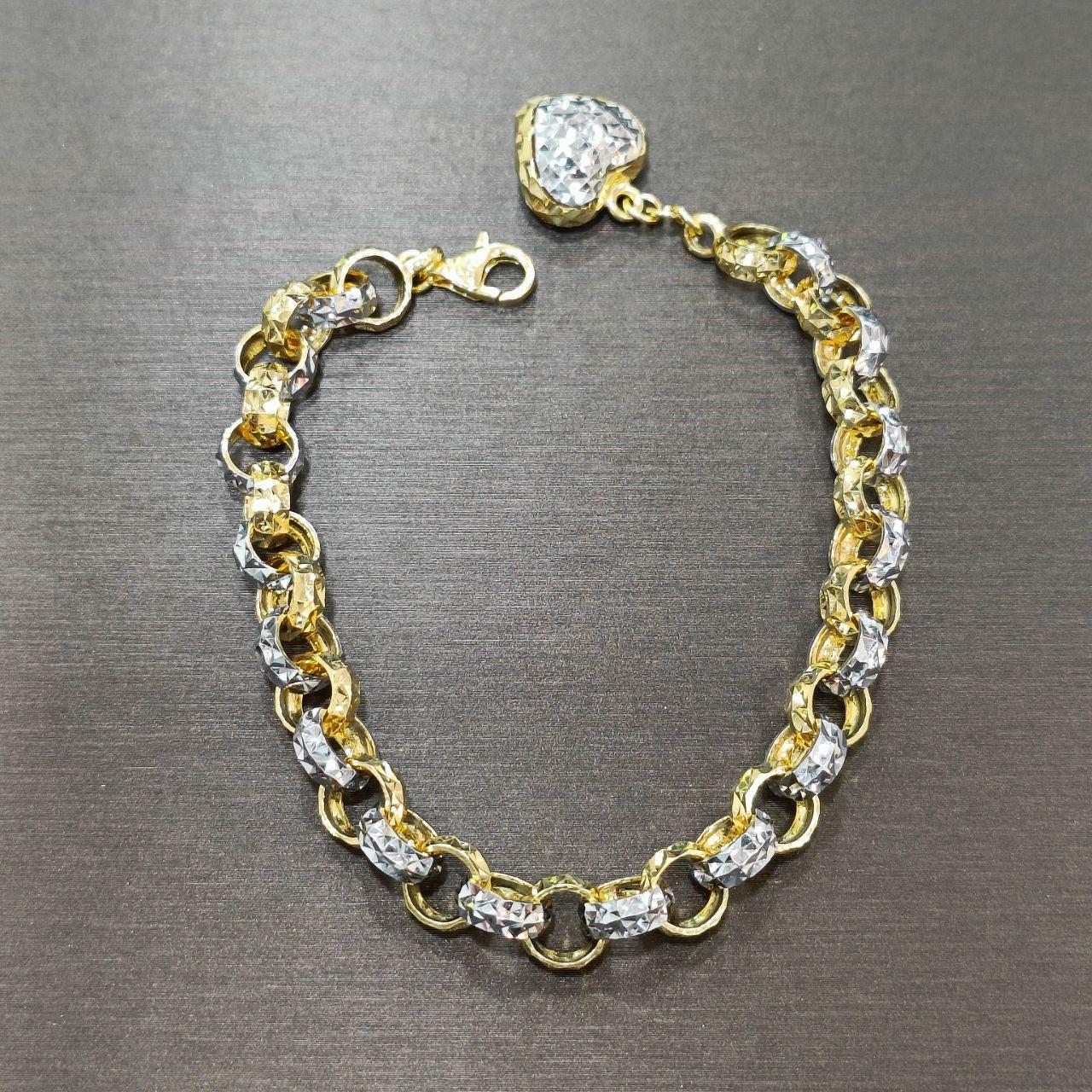 22k / 916 Gold Dangling heart bracelet V3 2C-916 gold-Best Gold Shop