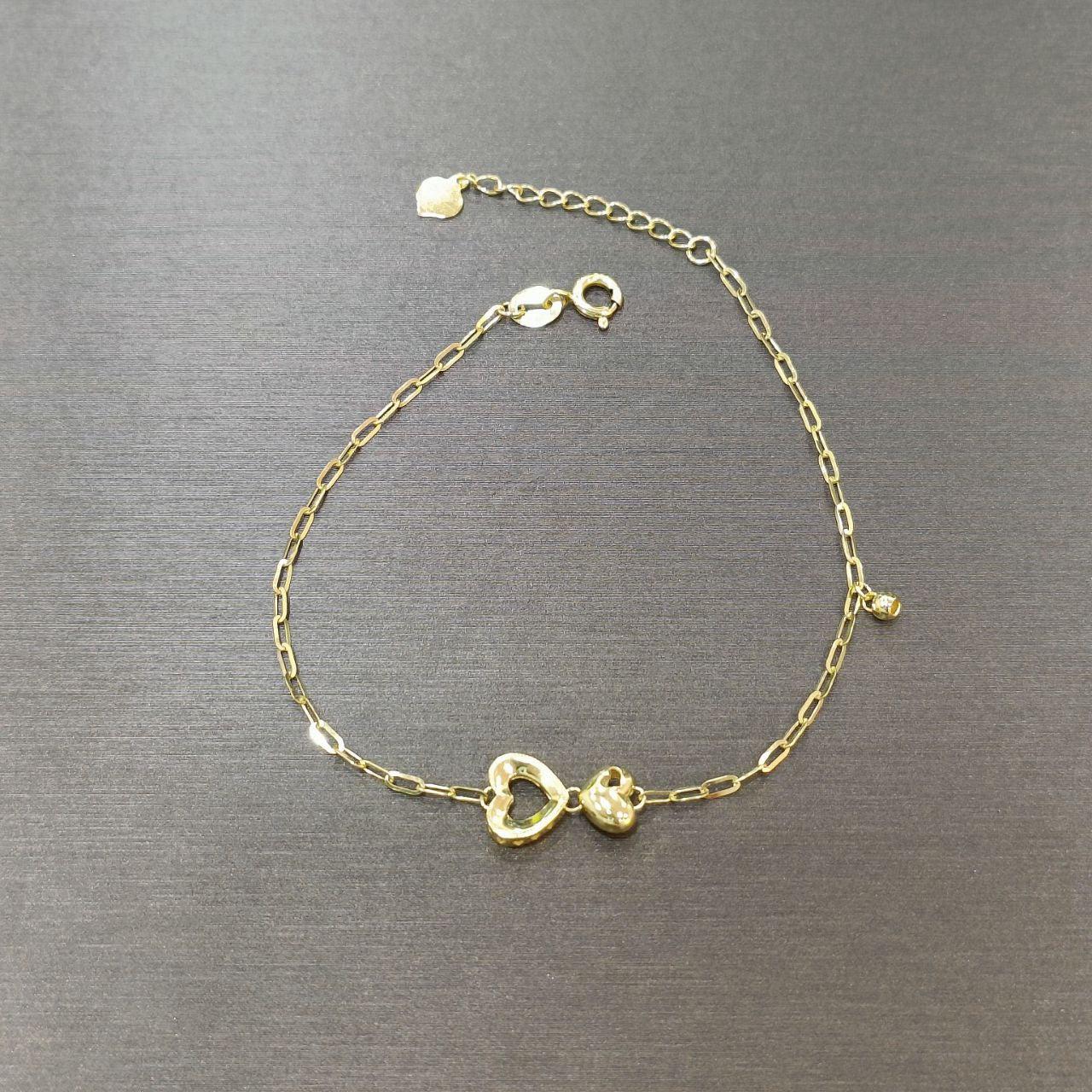 22k / 916 Gold Double Heart Bracelet 2 grams plus-916 gold-Best Gold Shop