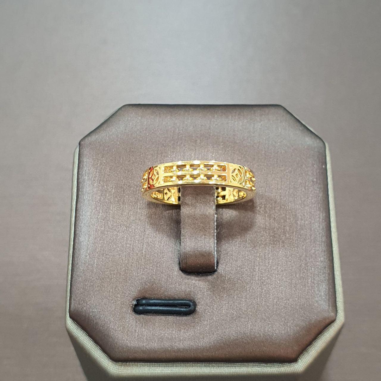 22k / 916 Gold Full Round Slim Abacus Ring with Coin-916 gold-Best Gold Shop