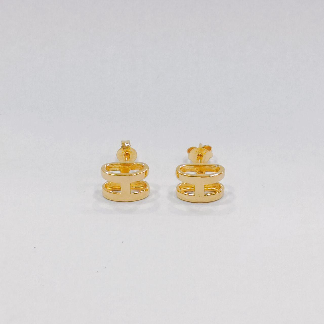 22k / 916 Gold H Design Earring Bigger-Earrings-Best Gold Shop