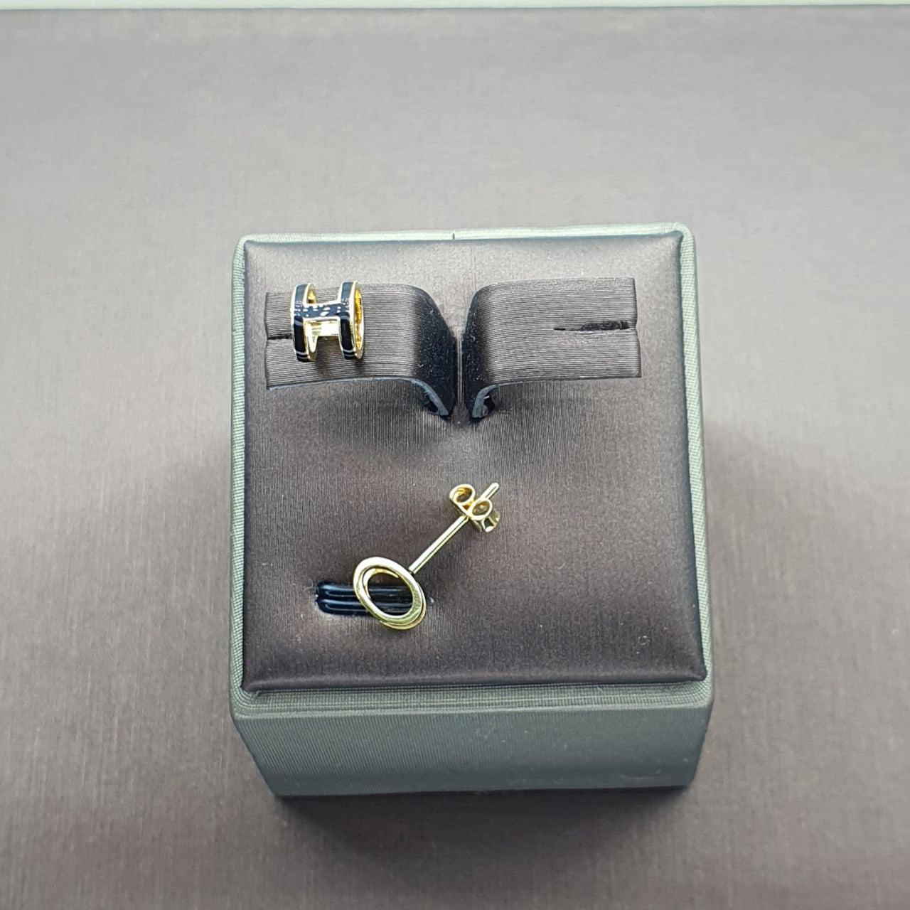 22K / 916 Gold H Design Earring-Earrings-Best Gold Shop
