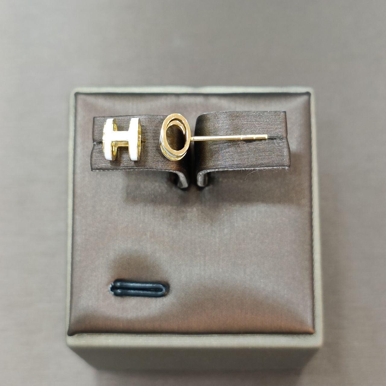 22K / 916 Gold H Design Earring-Earrings-Best Gold Shop