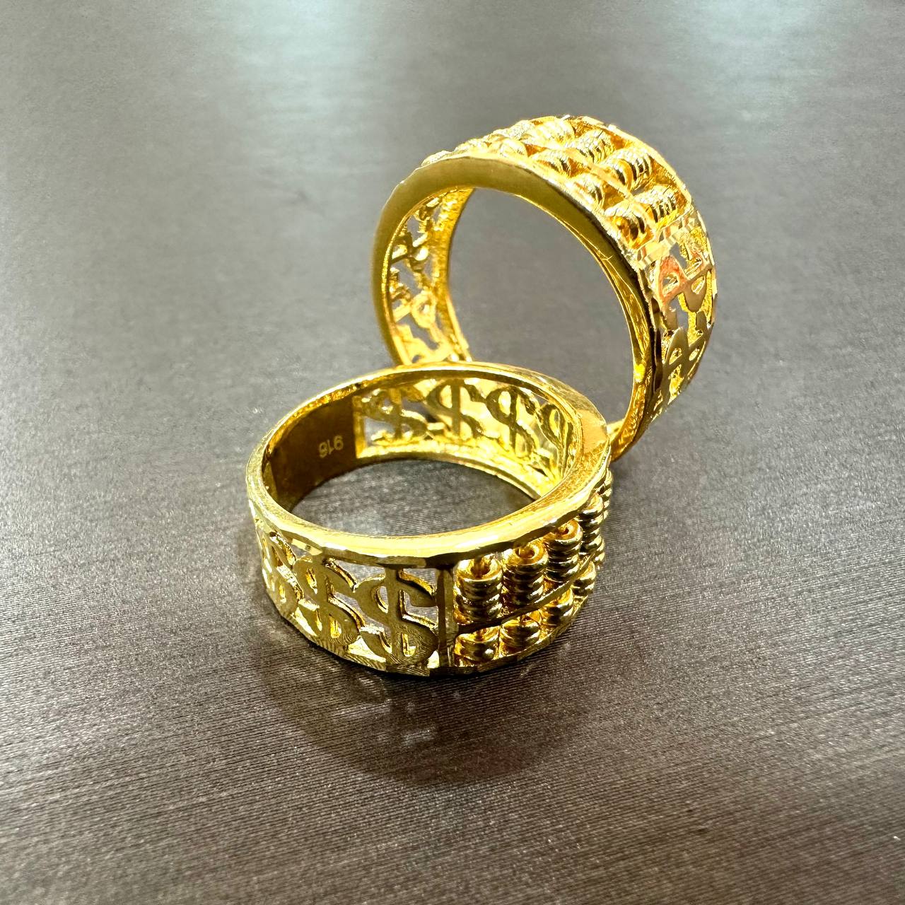 22k / 916 Gold Half Abacus with Dollar sign Ring-Rings-Best Gold Shop