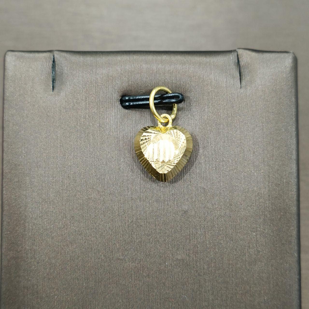 22k / 916 Gold Heart Cutting Pendant V5-916 gold-Best Gold Shop