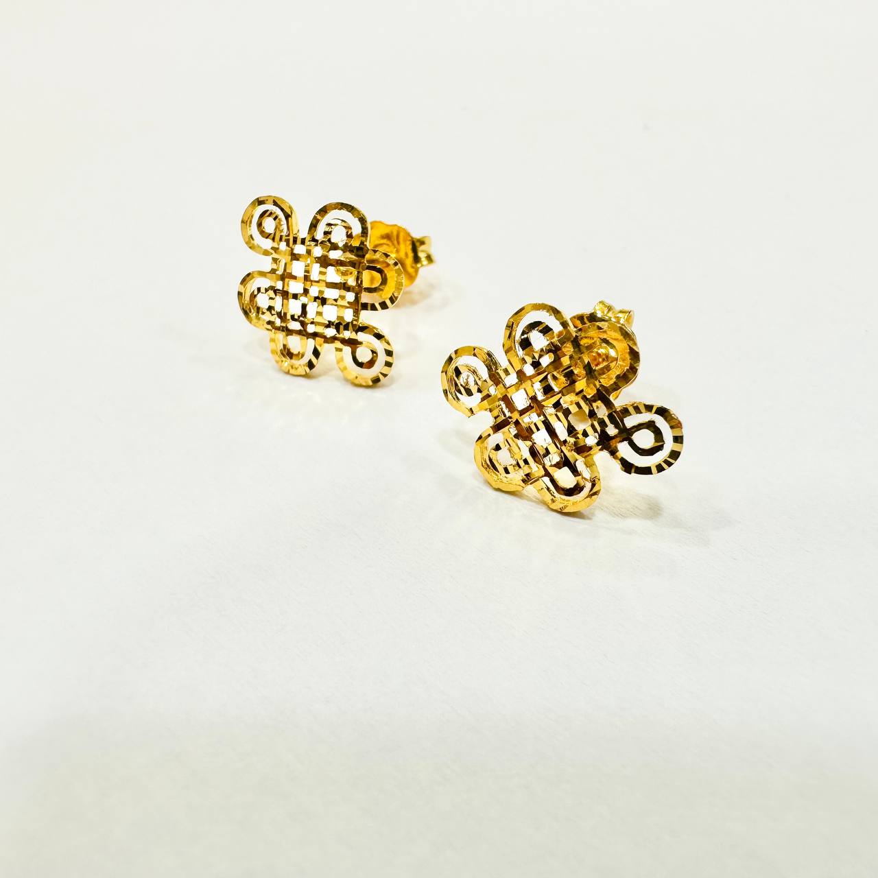 22k / 916 gold lucky knot earring-916 gold-Best Gold Shop