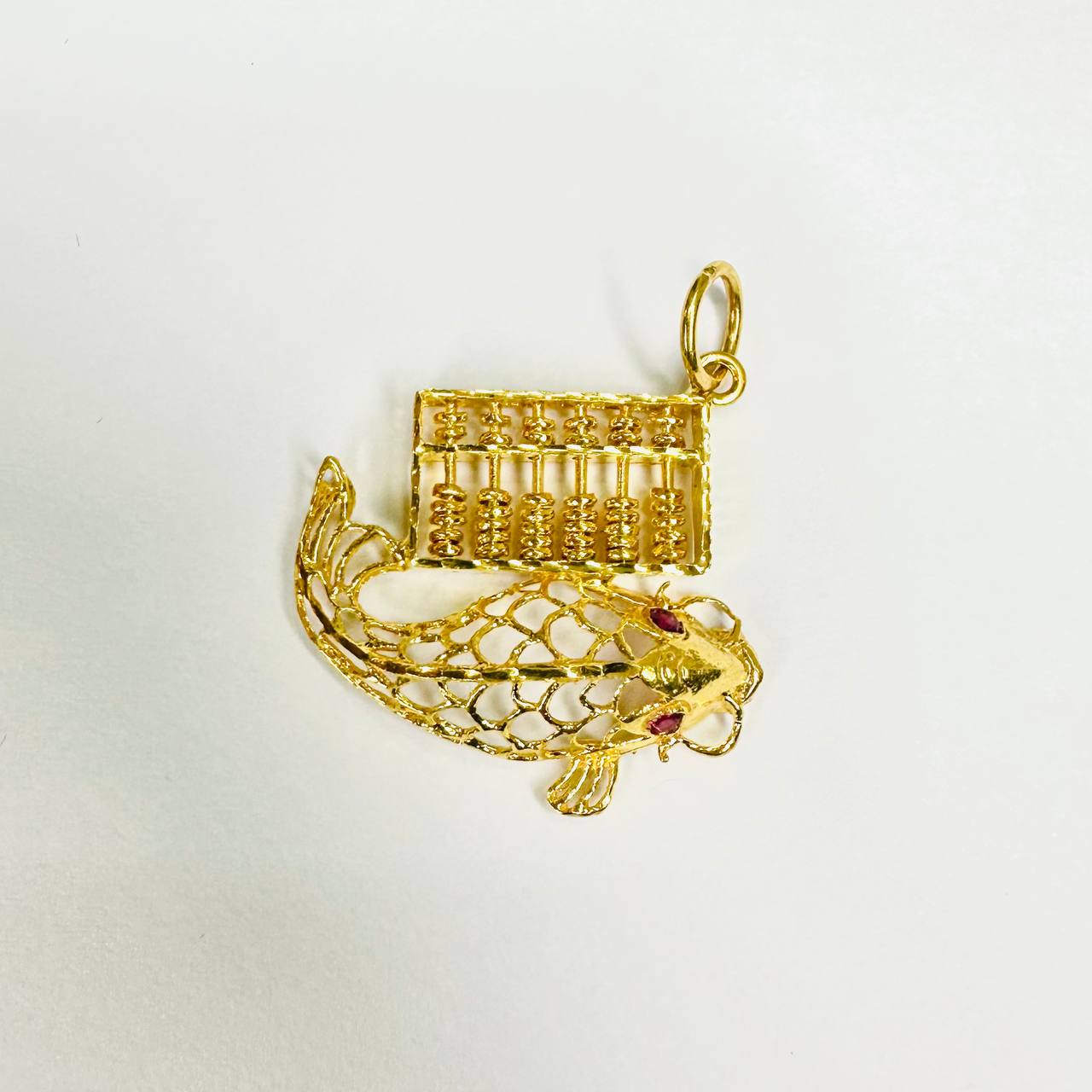22k / 916 Gold moving abacus koi fish pendant-916 gold-Best Gold Shop