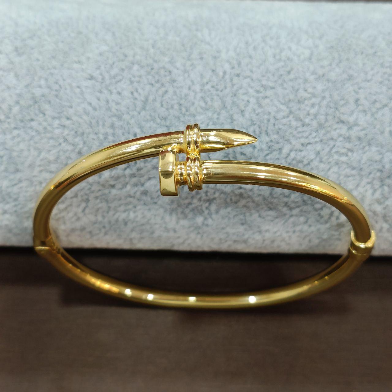 22k / 916 Gold Octagon Cnail Bangle-916 gold-Best Gold Shop