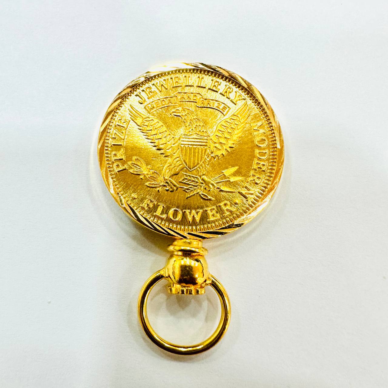 22k / 916 gold Queen Elizabeth Coin with Frame pendant-916 gold-Best Gold Shop