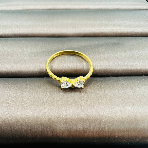 22k / 916 Gold Ribbon Zirconia Ring-916 gold-Best Gold Shop
