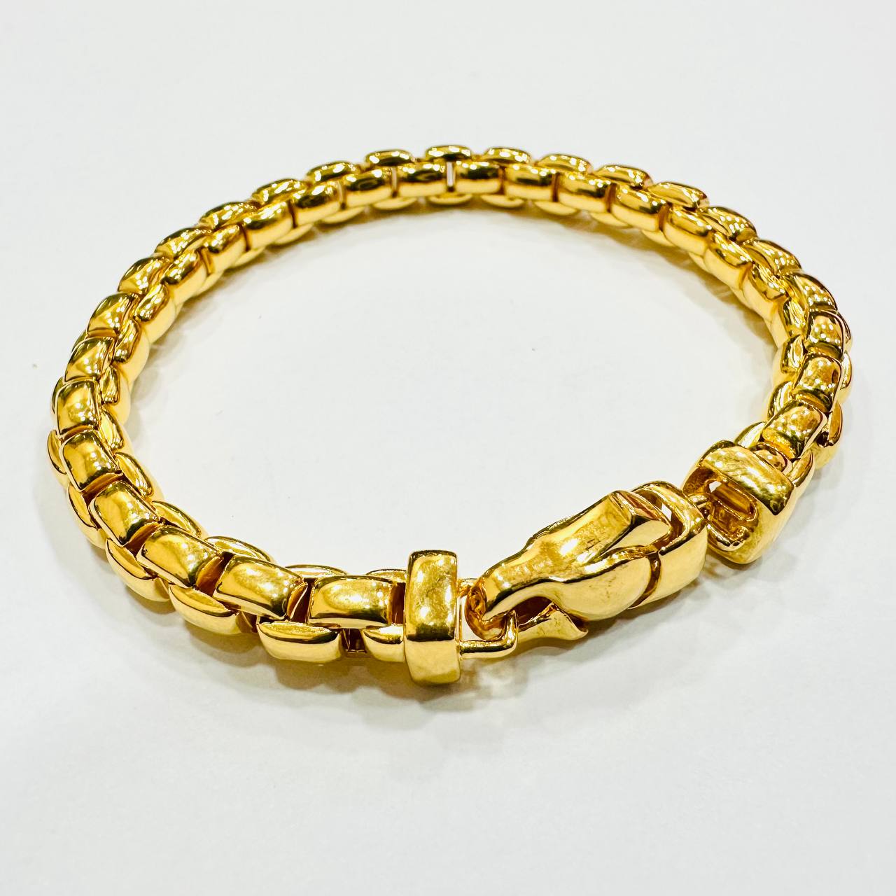 22k / 916 Gold Semi Solid Anchor Bracelet V1-916 gold-Best Gold Shop