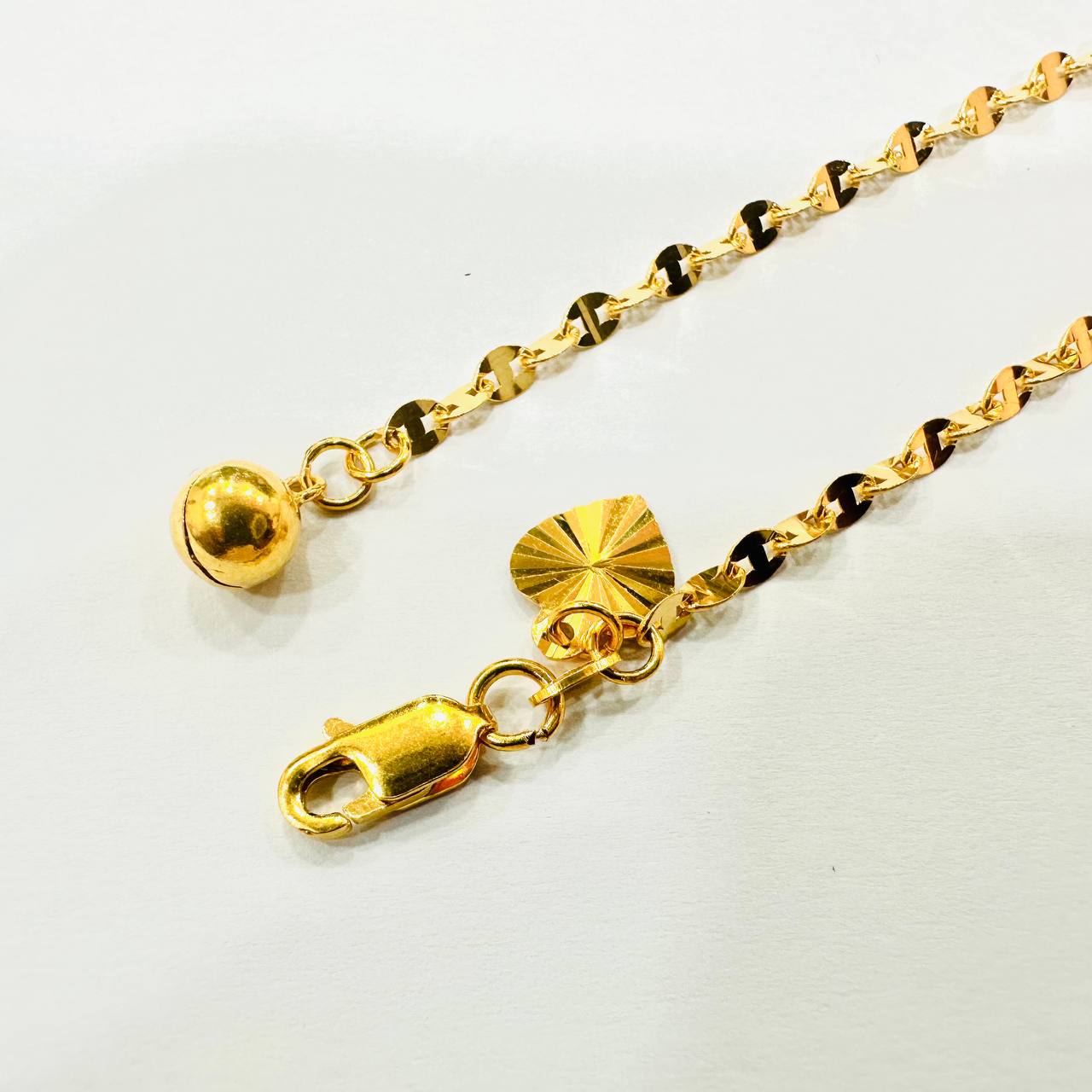 22k / 916 Gold Shiny Ingot Bracelet With bell-Bracelets-Best Gold Shop