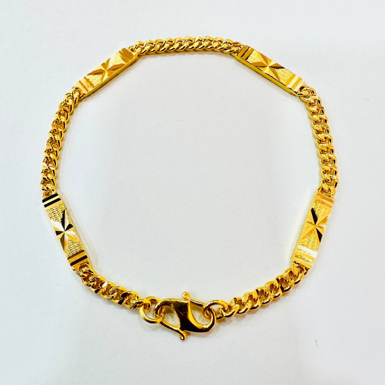 22k / 916 Gold Solid Bar and Milo bracelet-916 gold-Best Gold Shop