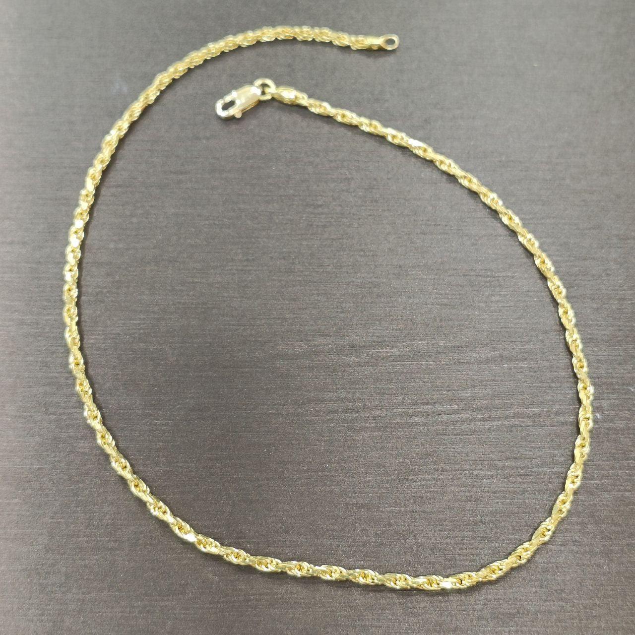 22k / 916 Gold Solid Rope Anklet-Anklets-Best Gold Shop