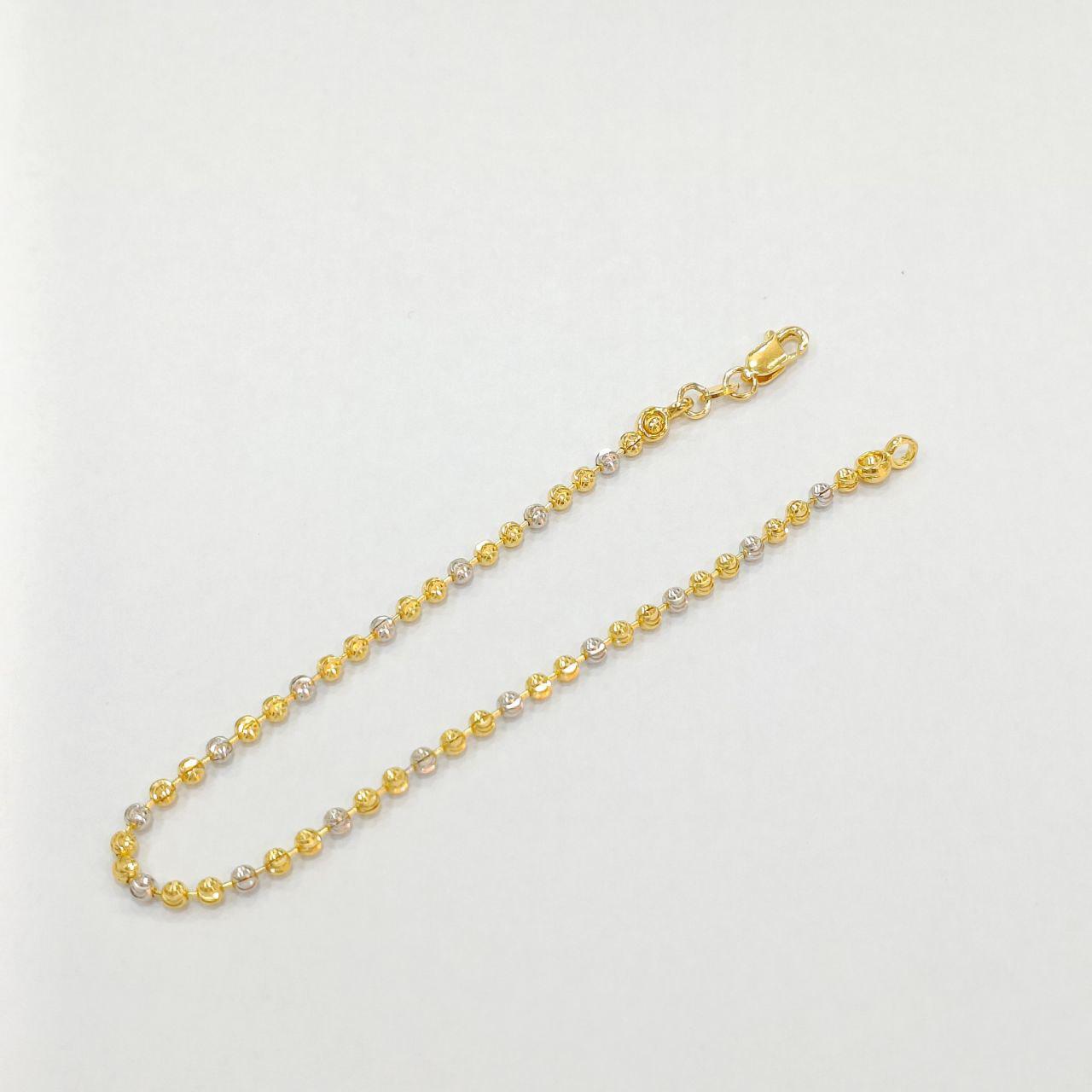 22k / 916 Gold Spiral Shiny Ball bracelet 2 Tone-916 gold-Best Gold Shop
