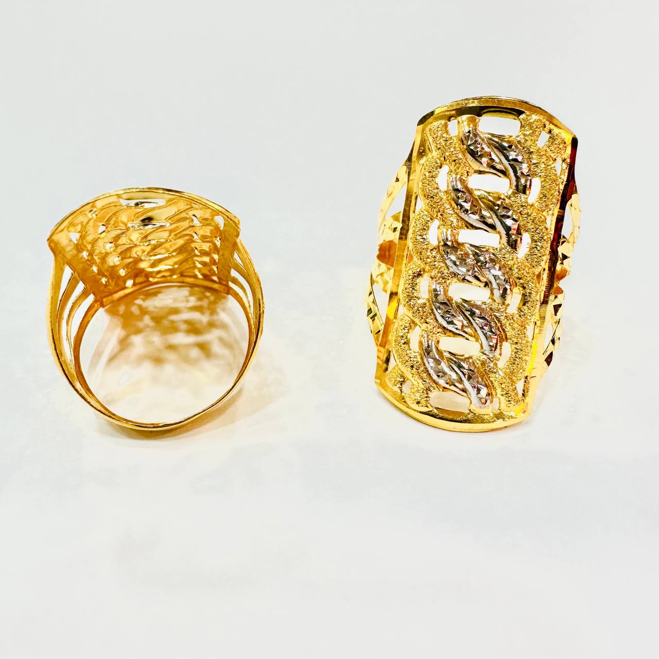 22k / 916 Gold Wide Coco Ring 2 Tone-916 gold-Best Gold Shop
