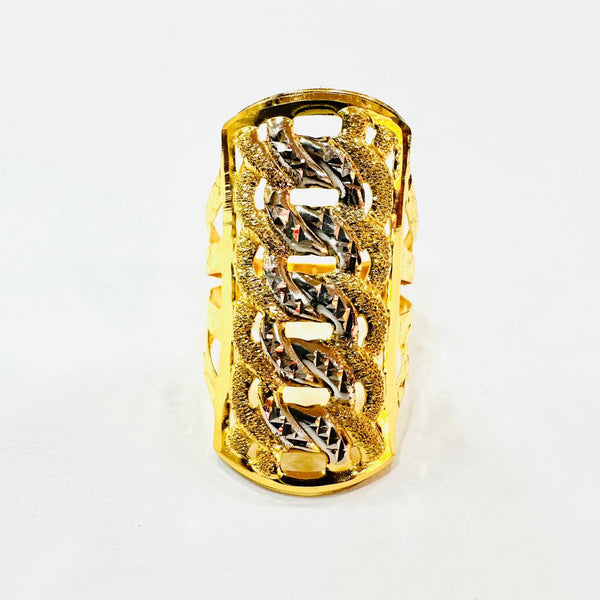 22k / 916 Gold Wide Coco Ring 2 Tone-916 gold-Best Gold Shop