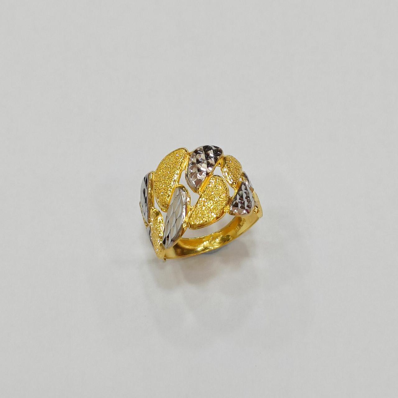 22K / 916 Gold Wide Milo Ring 2 Color-916 gold-Best Gold Shop