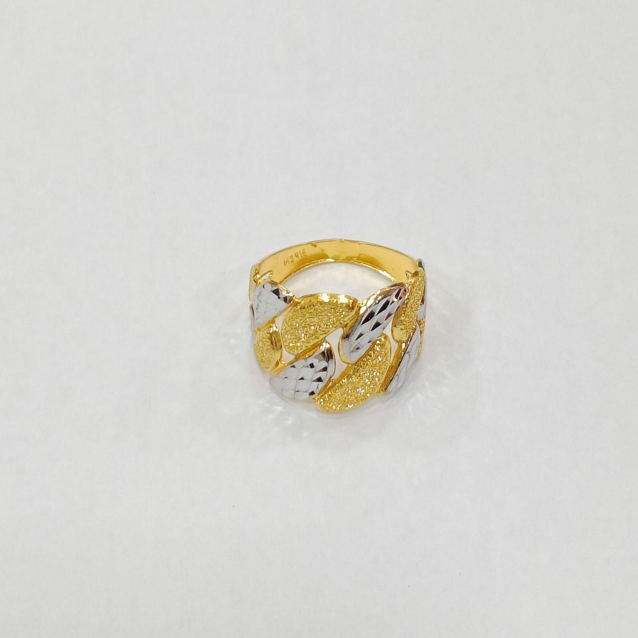 22K / 916 Gold Wide Milo Ring 2 Color-916 gold-Best Gold Shop