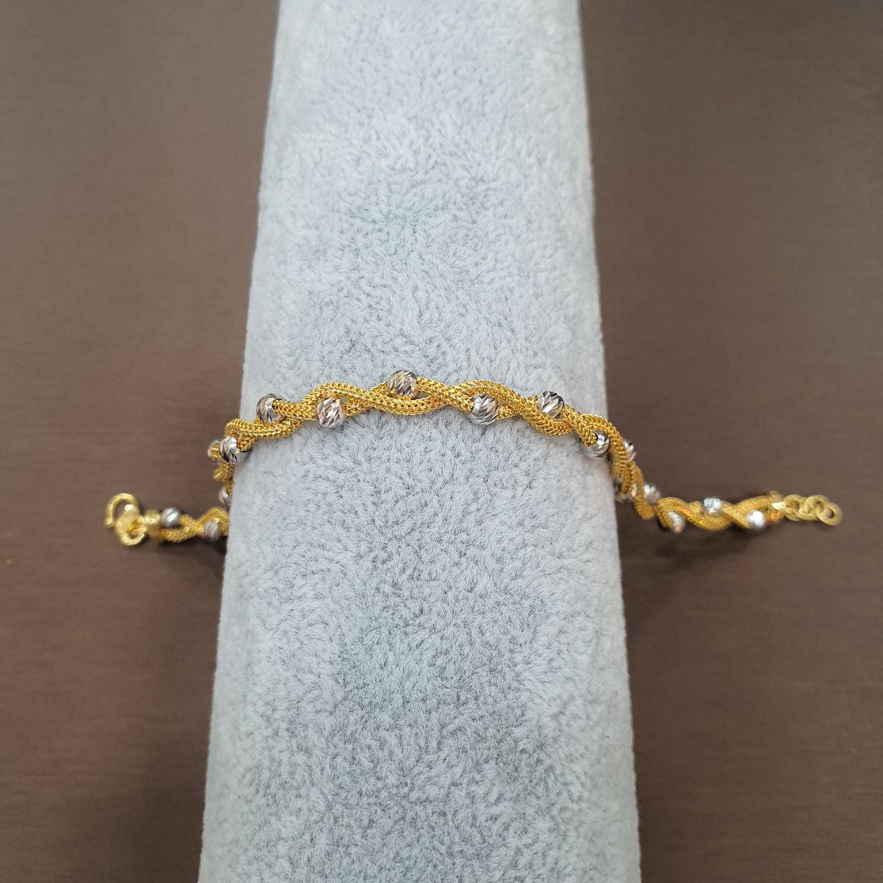 22k / 916 Spiral ball bracelet 2 tone-Bracelets-Best Gold Shop
