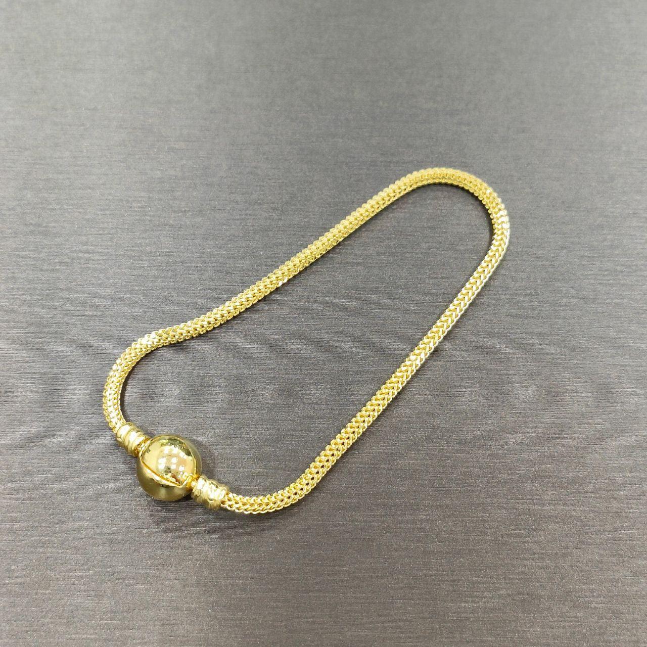 22k/916 Gold Charm Bracelet with Round lock-916 gold-Best Gold Shop