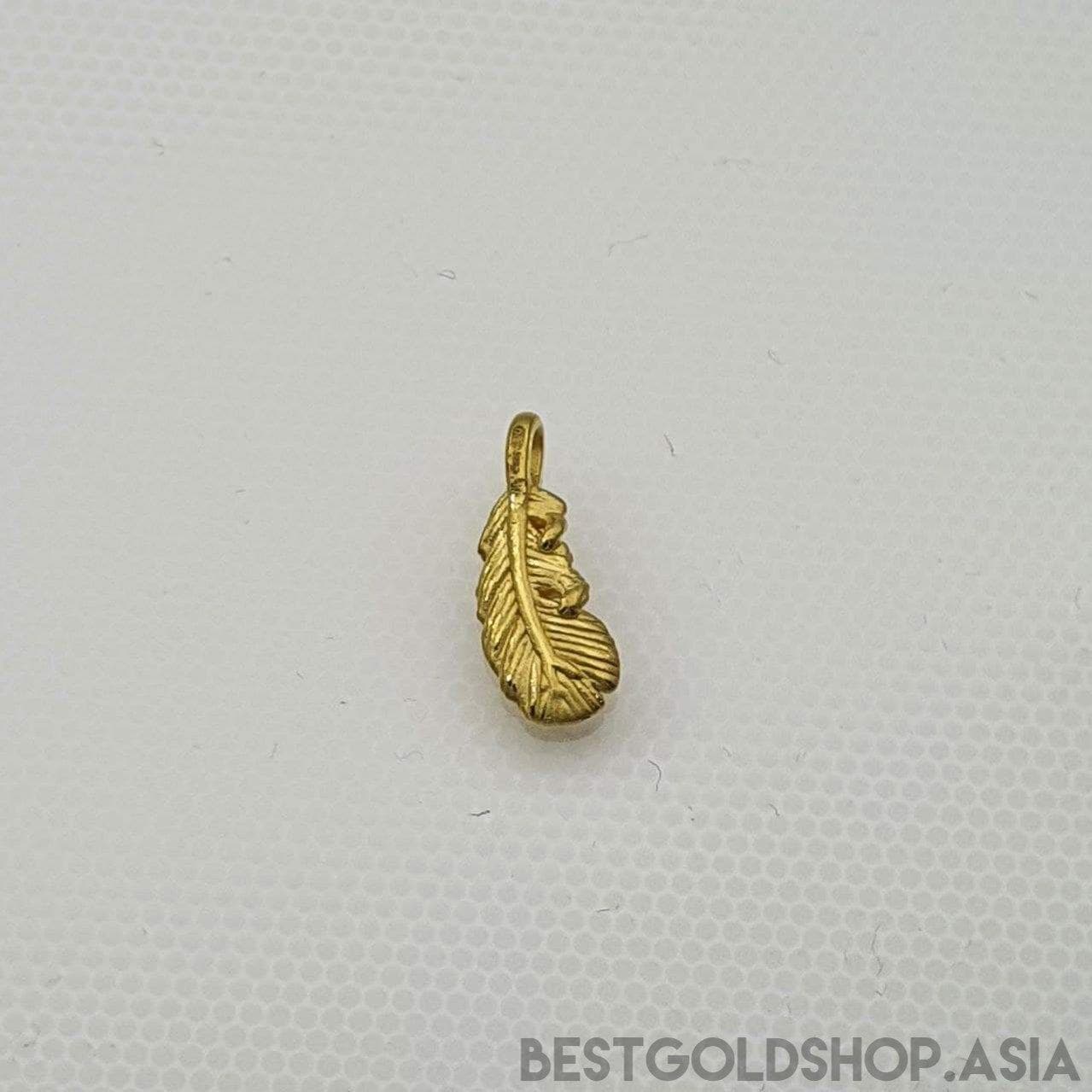 999 / 24k Gold Feather pendant Small-999 gold-Best Gold Shop